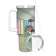 thumbnail image 3 of Big Mouth Vaso aislado de acero inoxidable con asa, diseño temático, regalo para familia, amigos y fans; incluye pajita y encaja en el portavasos estándar, 40 oz, 3 of 6