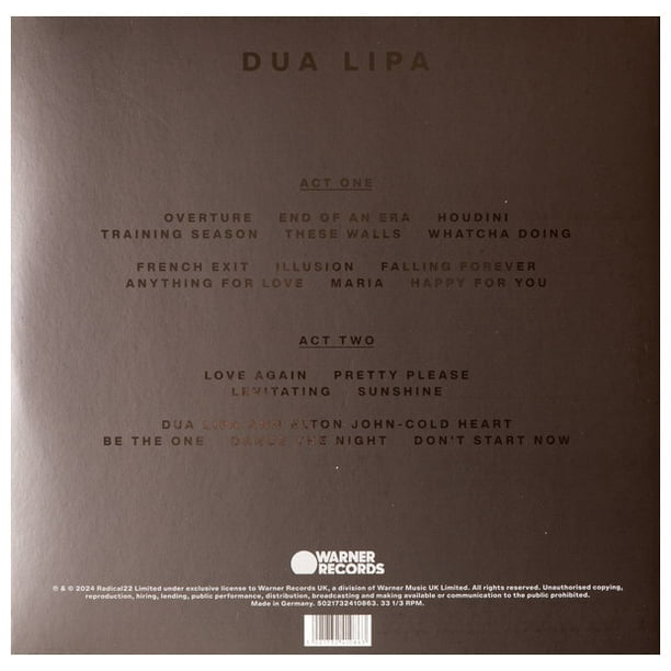 Dua Lipa Live From Royal Albert Hall (2025) (2lp) Vinilo Lider