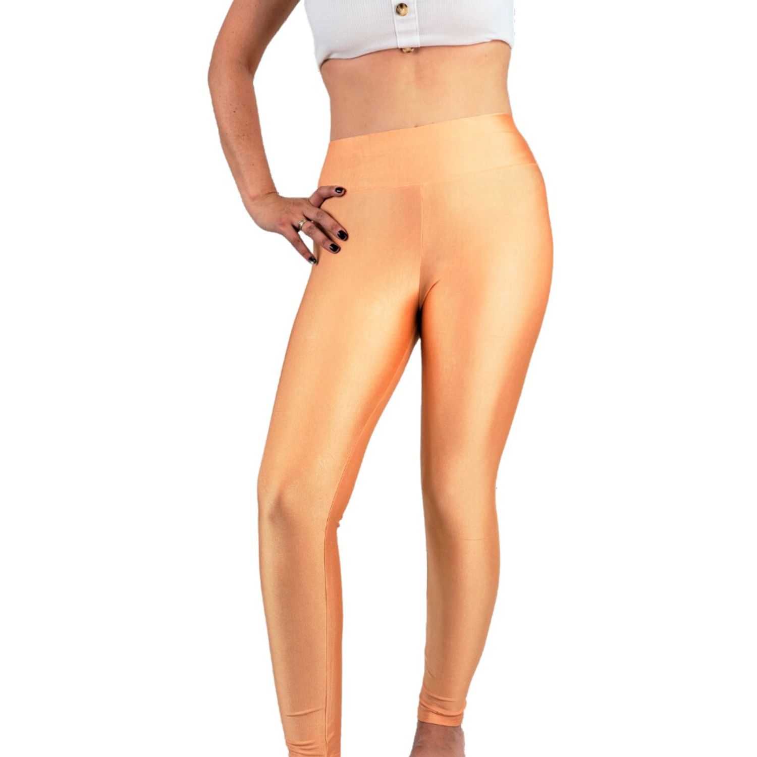 Likeshop - Calza Lycra Deportiva Mujer Tiro Alto Dupont Alto Brillo 548