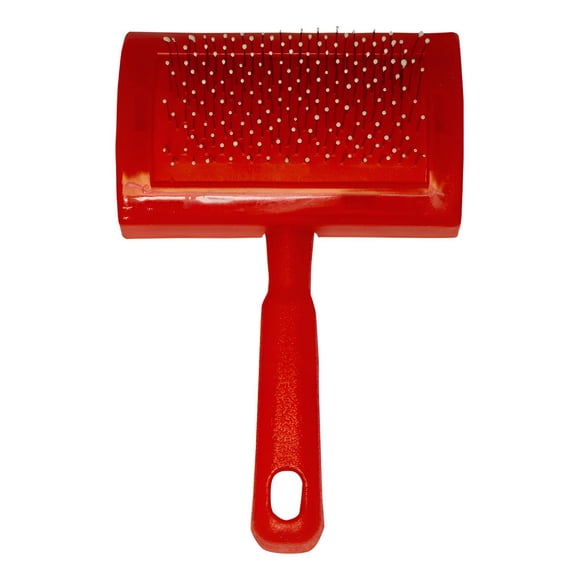 Cepillo Para Mascotas Tipo Agujas Para Pelaje Y Pulgas Rojo Rojo