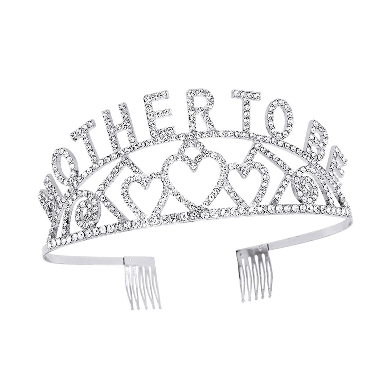 Magideal - Corona Diadema Madre A Corona Día De La Madre Elegante Regalo Del Día De La Madre Diadema Corona De Diamantes De Imitación Para Deshierbe Cumpleaños Argén