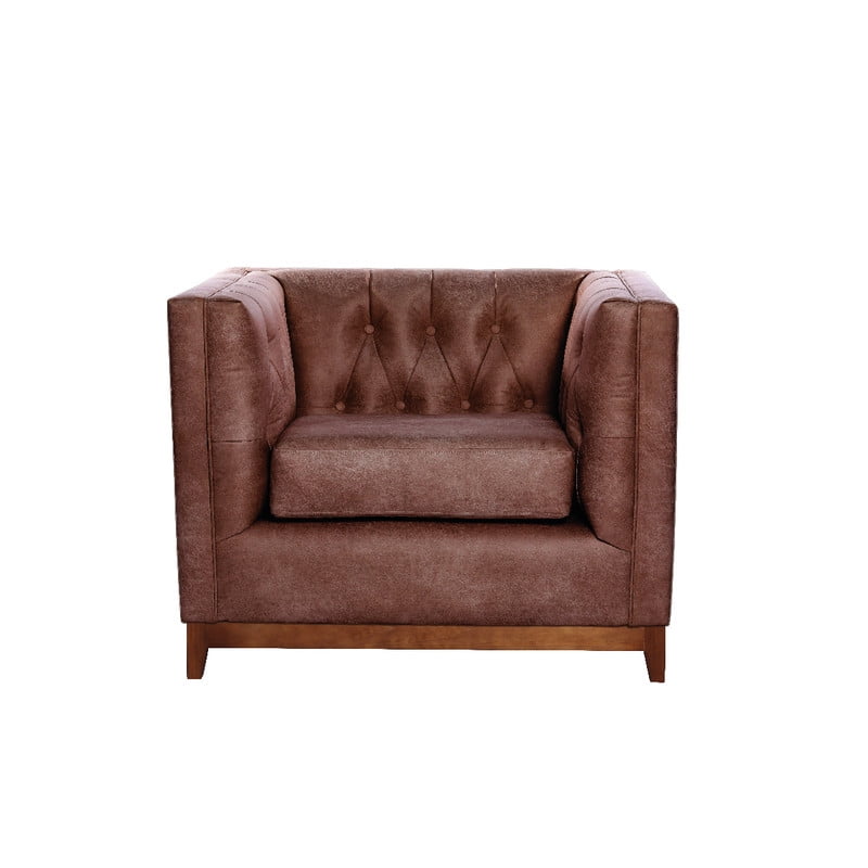 Latam Home - Sofa Roma 1c Cuero Colorado Caramelo