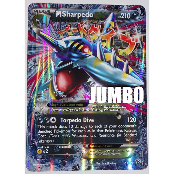 Carta coleccionable Nintendo Mega M Sharpedo XY200 (Estado impecable)