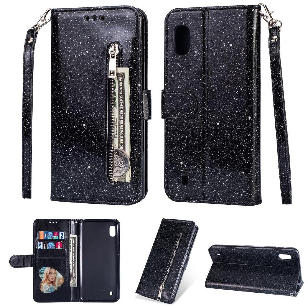 Funda Para Foxdock Elegante Funda Samsung Galaxy M10/a10 Glitter Con Cremallera-ideal Para El Uso Diario