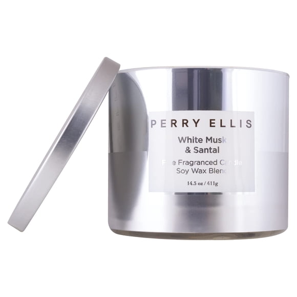 Vela perfumada Perry Ellis White Musk + Santal Soy Candle