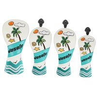 Magideal - 4 Fundas Protectoras Para Palos De Golf, Antiarañazos, Elegantes Accesorios De Cuero Sintético, Fundas De Madera Para Palos De Golf, Fundas Para Cabez