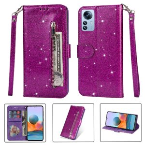 Funda Para Foxdock Elegante Funda Xiaomi 12 Glitter Con Cremallera-Ideal Para El Uso Diario