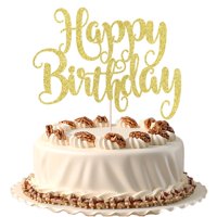 Decoración Para Tartas De Cartón Dorado Con Purpurina Para Cumpleaños De Fmiyuneea