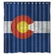 thumbnail image 1 of Cortina de ducha con diseño de la bandera del estado de Colorado y ganchos (66 x 72 pulgadas), 1 of 3