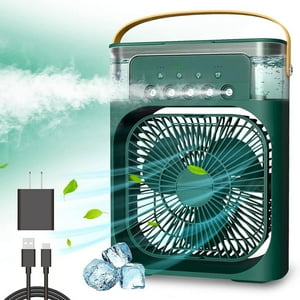 Line - Climatizador Portátil Frío 4 En 1 Ventilador Humificador Enfriador Lampara Led 220V Usb Verde