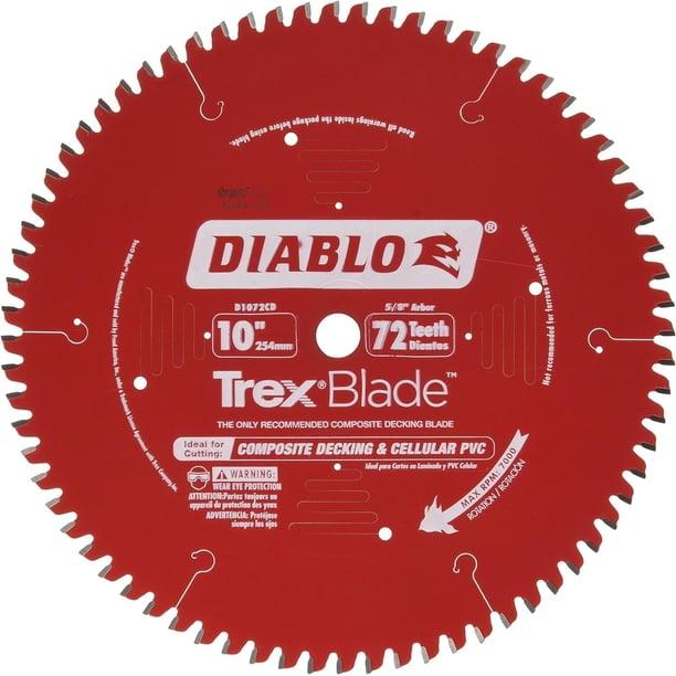 Hoja de sierra Diablo Trex-Blade para materiales compuestos y plástico de 10 pulgadas