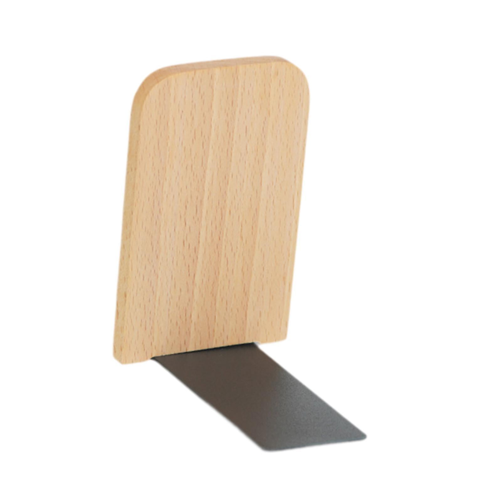 Bothyi - Sujetalibros De Madera, Moderno, Elegante Y Pesado, Para Estanterías De Escritorio, 11 X 8 X 13 Cm, Madera Clara