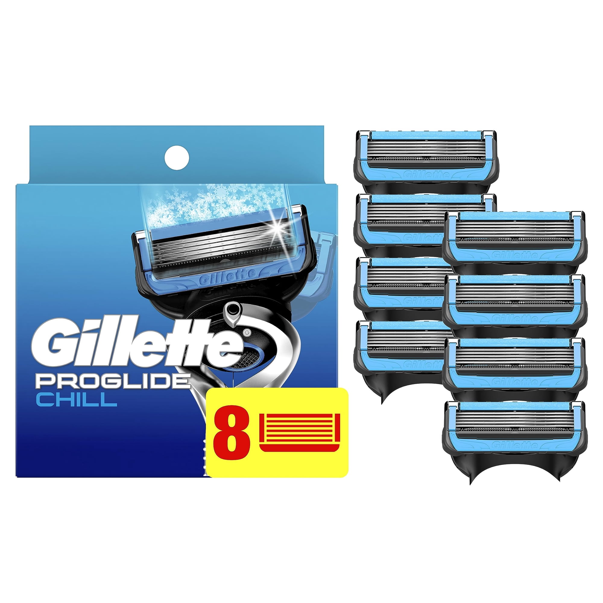 Recambios Para Cuchillas De Afeitar Gillette Proglide Chill Para Hombre, 8 Unidades