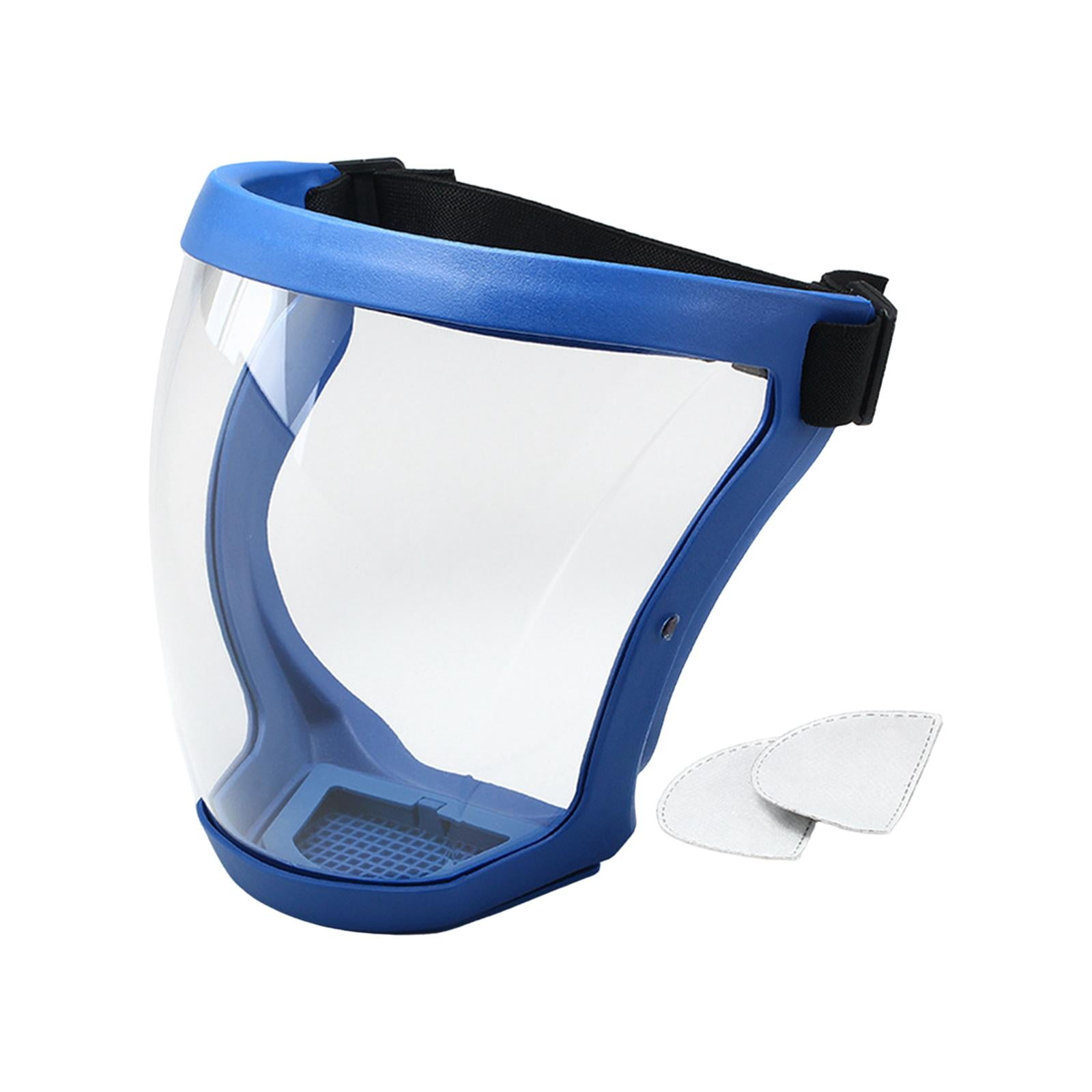 Magideal - Protector Facial Completo Con Orificio Transpirable Y Ergonómico Para Esmerilado, Máscara Protectora Facial Azul Y Claro