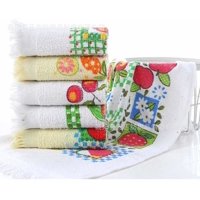 Genérico - Set 12 Paños De Cocina Con Fleco Toalla Estampados