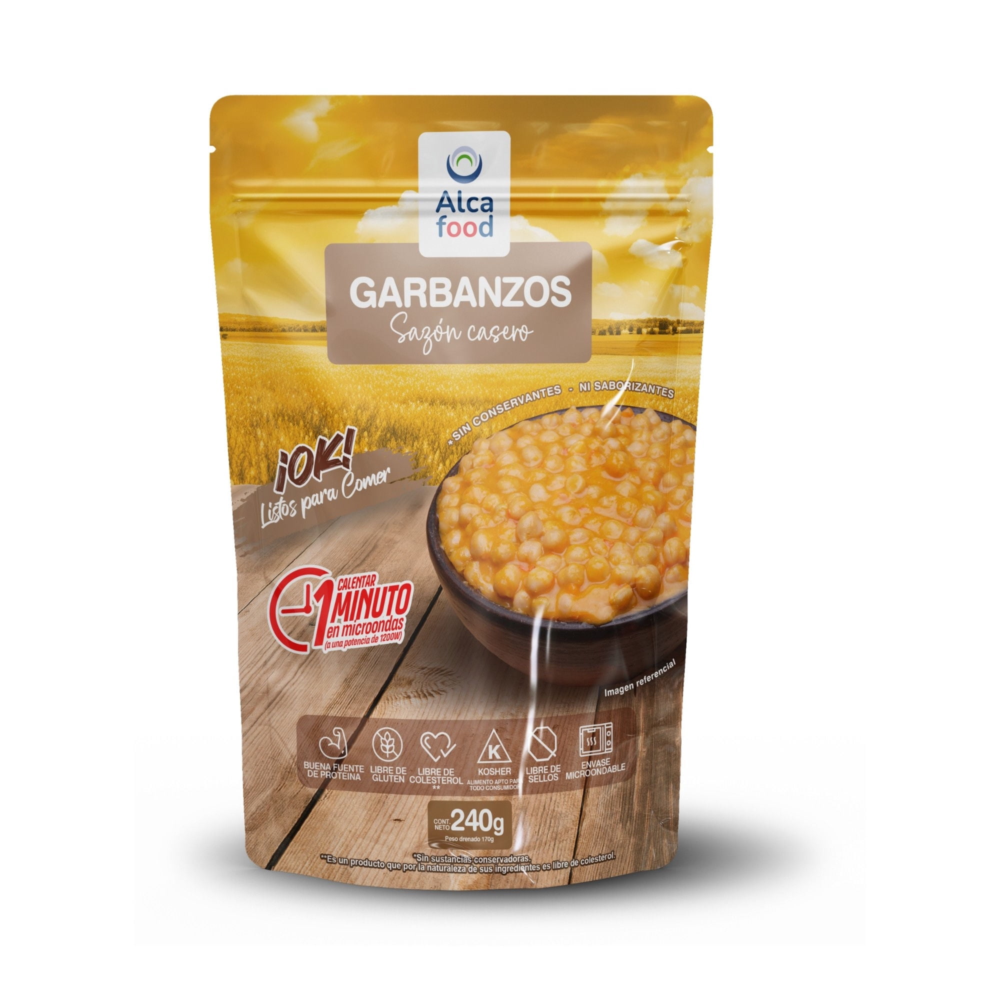 Garbanzos Sazon Casero Listos Para Servir Doypack 240 g Alcafood