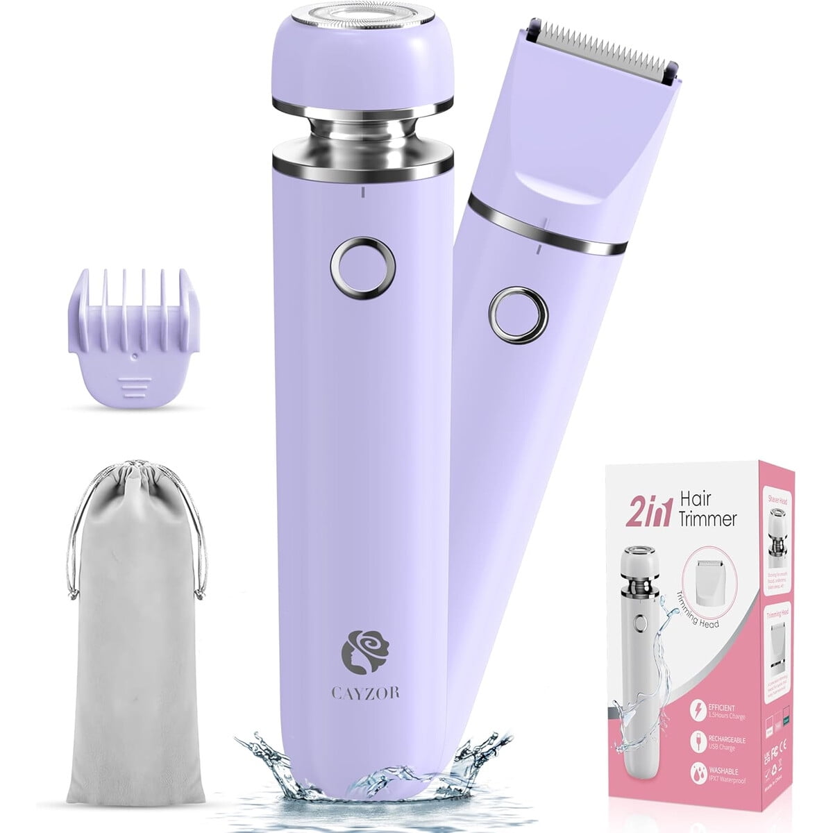 Depiladora Bikini Cayzor 2en1 Recargable Wetdry Mujer