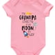 thumbnail image 1 of Baby Girls Cute Casual Simple Romper, Short Sleeve Funny Romper With "Grandpa Loves Me" Print, 1 of 5