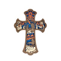 Magideal - Adorno De Madera, Colgante En Forma De Cruz, Regalo, Accesorios Fotográficos, Suministros Para Fiestas, Decoración Colgante Navideña Para Inauguración