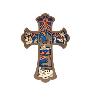 Magideal - Adorno De Madera, Colgante En Forma De Cruz, Regalo, Accesorios Fotográficos, Suministros Para Fiestas, Decoración Colgante Navideña Para Inauguración