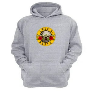 Genérico - Polerón Canguro Guns N´ Roses Gris Claro Talla Xs Unisex