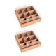 thumbnail image 3 of 2 Uds Cajas De Panadería Cajas De Rejilla Contenedores Cuadrados De Alimentos Para Galletas Fiesta Pastelería 9 Rejilla Inserto Marrón Claro, 3 of 3