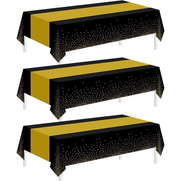 Mantel Childom Pack 3 54 x 108 in 137 x 274 cm Negro Dorado