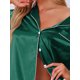 thumbnail image 5 of INSPIRE CHIC Conjunto de Pijama de Satén para Mujer, Camisón de Manga Corta de Seda con Botones y Pantalones Cortos con Ribete en Contraste para Primavera Verano M Verde, 5 of 6