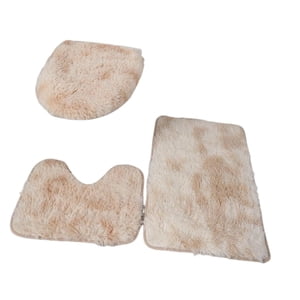 Magideal - Juego De 3 Uds De Alfombrillas De Baño Para Baño Con Tapa De Inodoro, Diseño Elegante, Materiales Absorbentes, Decoración De Baño, Juego De Inodoro De Marrón Claro