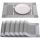 thumbnail image 1 of XmhyTop Juego de 6 Manteletes Individuales para Mesa, Hechos de PVC Resistente, Antideslizantes y Termorresistentes, Ideal para Hogares, Restaurantes y Cocinas, Estilo V, 45*30cm, Gris, 1 of 5