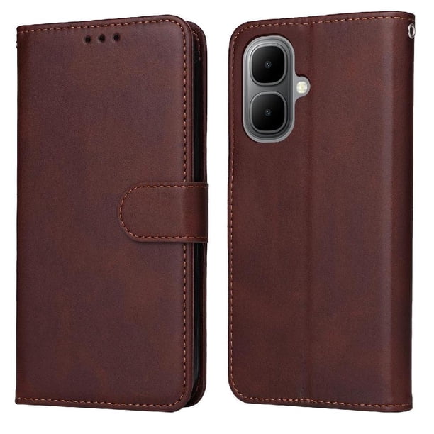 Funda Billetera para Infinix smart 10 4G con Porta Tarjetas y Soporte Ajustable Marrón