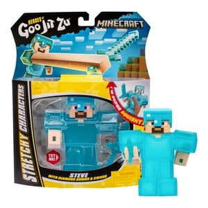 Goo Jit Zu Minecraft Steve Diamante Figura Estirable