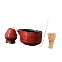 Magideal - Juego De Matcha De Cerámica, Tazón De Té Japonés, Herramientas Para Hacer Té, Juego De Utensilios De Matcha Hechos A Mano, Batidor De Matcha De Bambú