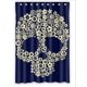 thumbnail image 1 of Cortina de ducha con diseño de calavera y flor de azúcar, juego de cortinas de baño con ganchos, tamaño 48 x 72 pulgadas, 1 of 3