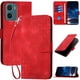 thumbnail image 1 of Funda Flip Premium Fibra de Carbono para Motorola MOTO G05 con Soporte y Cierre Rojo, 1 of 6