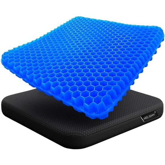 Cojín de asiento de gel Helishy, antideslizante, azul huevo, para coche de oficina