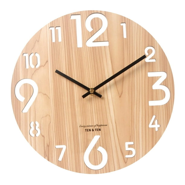 Reloj De Pared De Madera Con Pilas De Moda Para La Decoración Del Patio De La Sala De Estar En Casa 414