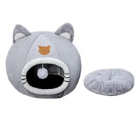 Ioensy - Nido Semicerrado Para Perros Y Gatos, Caseta Acogedora Con Juguete Colgante, Cama Para Gatos Snooze Para Perros Xl