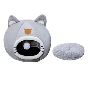 Ioensy - Nido Semicerrado Para Perros Y Gatos, Caseta Acogedora Con Juguete Colgante, Cama Para Gatos Snooze Para Perros Xl