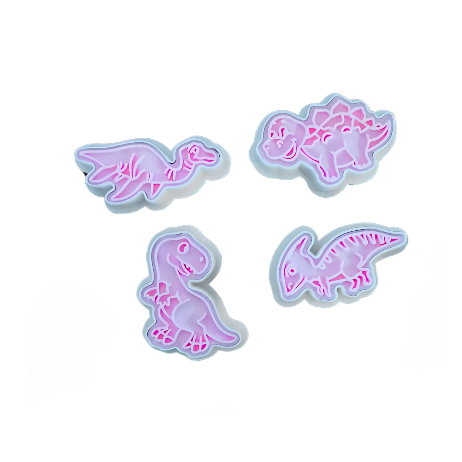 Disparo - Set 8 Moldes Estampado De Plástico Galletas Dinosaurios