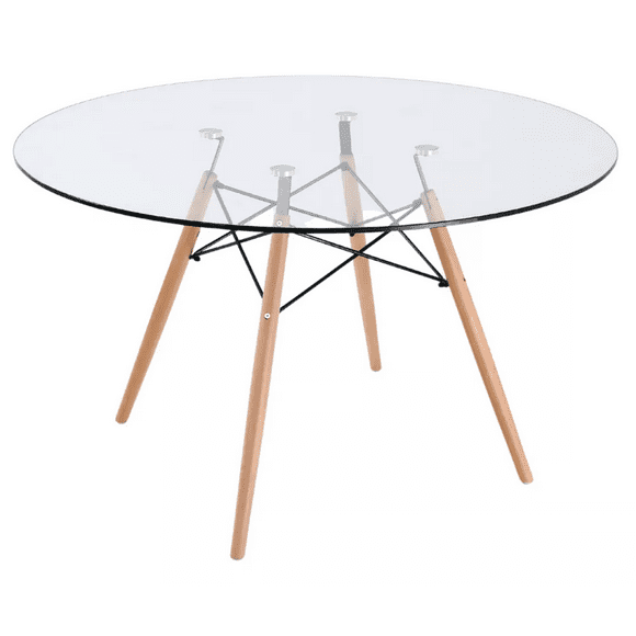 Mesa Eames Redonda de Vidrio 100cm