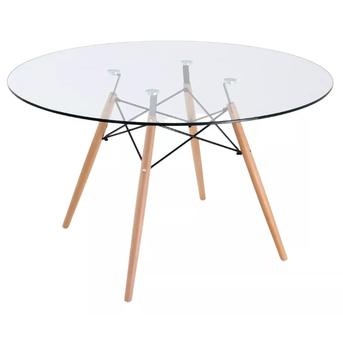 Moboi - Mesa Eames Redonda De Vidrio 100Cm