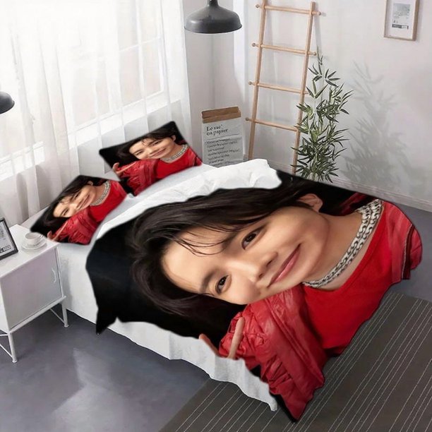 3pcs J-Hope Selfie Pattern Duvet Cover Set - Home Decor Bedding Suite for RV Camping Soft Furnishings Suitable for All Seasons