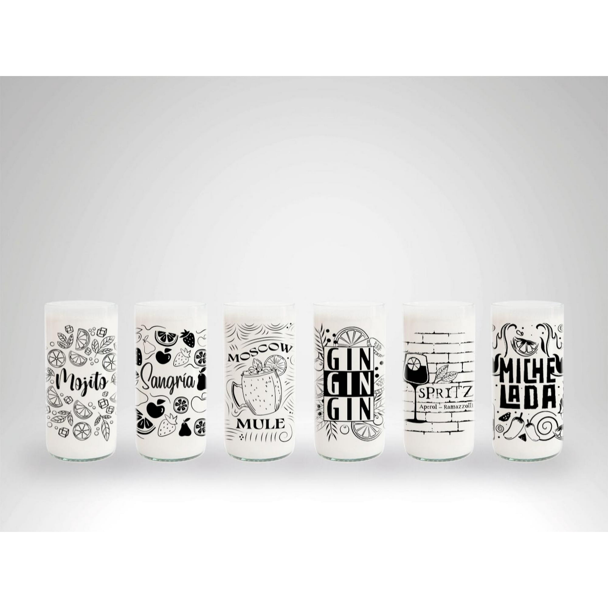 Green Glass - Traguitos - Juego De 6 Vasos Negro
