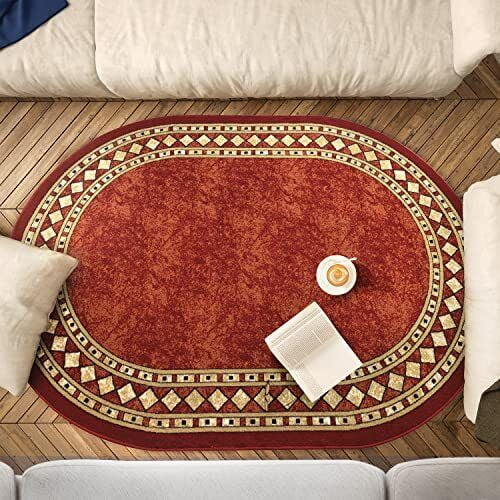 Home Fashion.cl - Alfombra Redonda Rojo Antideslizante 150x150 Cm Con Goma