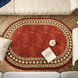 Home Fashion.Cl - Alfombra Redonda Rojo Antideslizante 150X150 Cm Con Goma