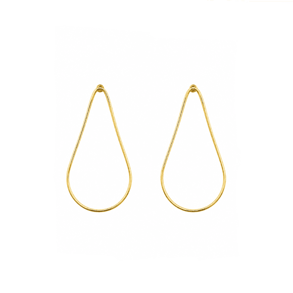 Aros Golden Drop Flow con Baño de Oro 18K.