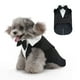 thumbnail image 1 of Conjunto de traje de esmoquin con pajarita para perro pequeño, camisa formal para cachorro y gato con pajarita ajustable para fiesta de boda (negro), 1 of 6