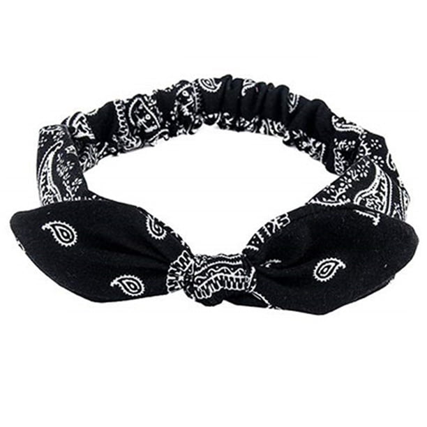 Paisley Print Boho Head Band Women's Soft Headbands Vintage Bowknot Elastic Hairbands Trendy Hair Accessories