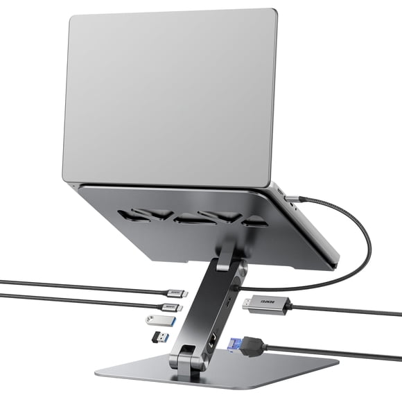 Soporte para laptop BENFEI con dock USB-C, HDMI 4K y PD de 100W